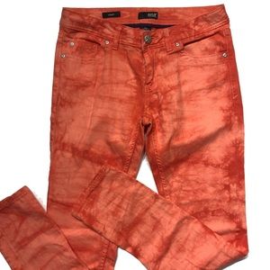 Orange Tye dye skinny jeans 6